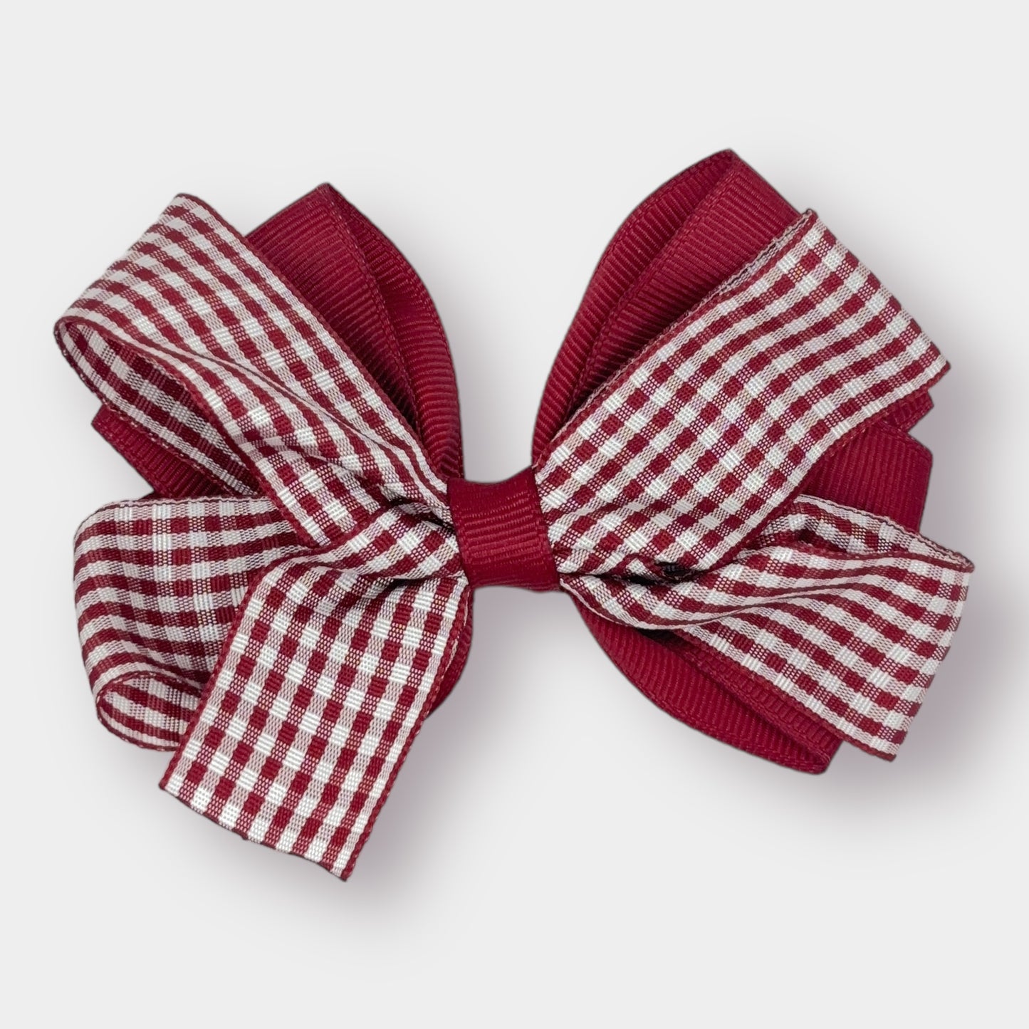 Maroon Gingham Double Bow