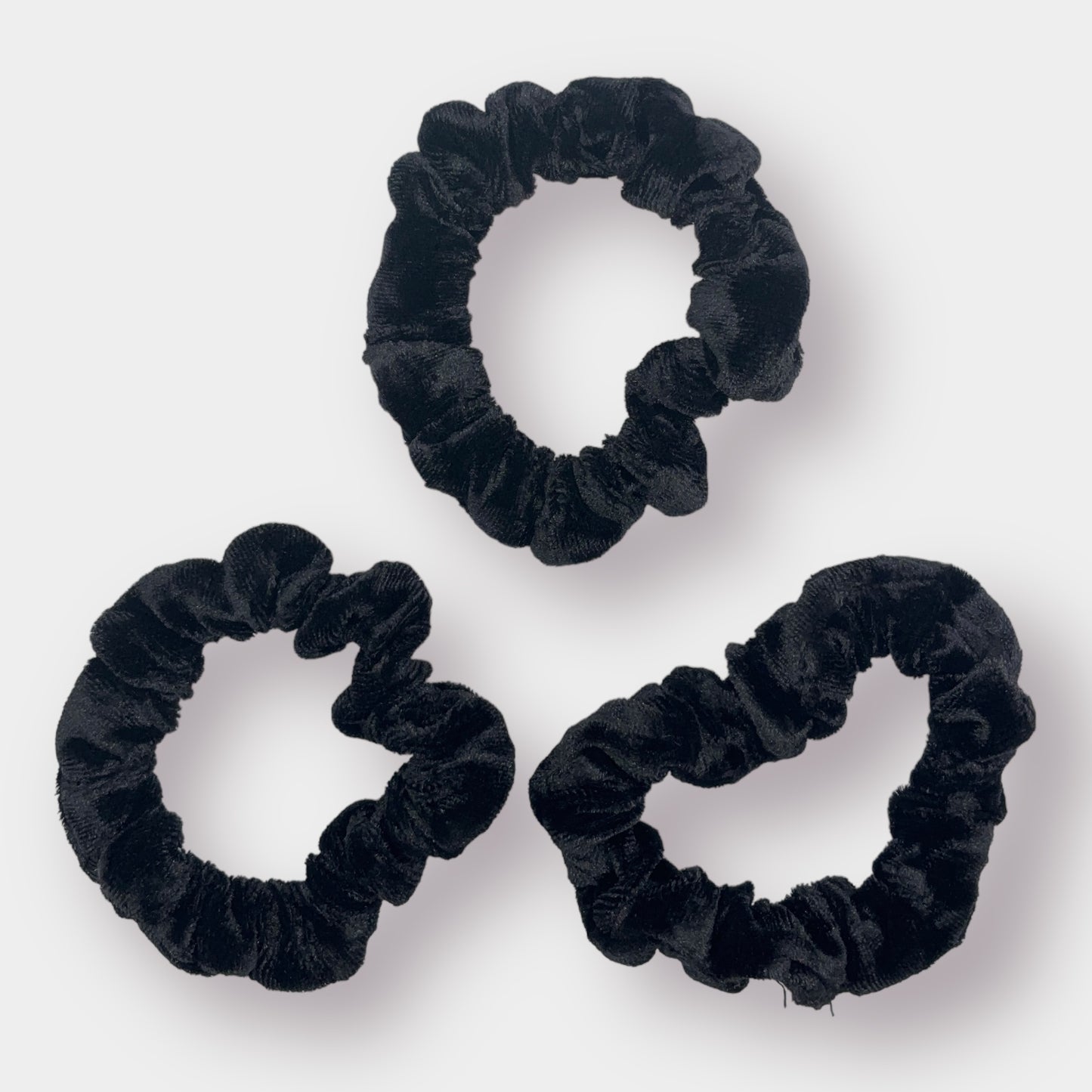 Black Velvet Scrunchies - 3 Pack