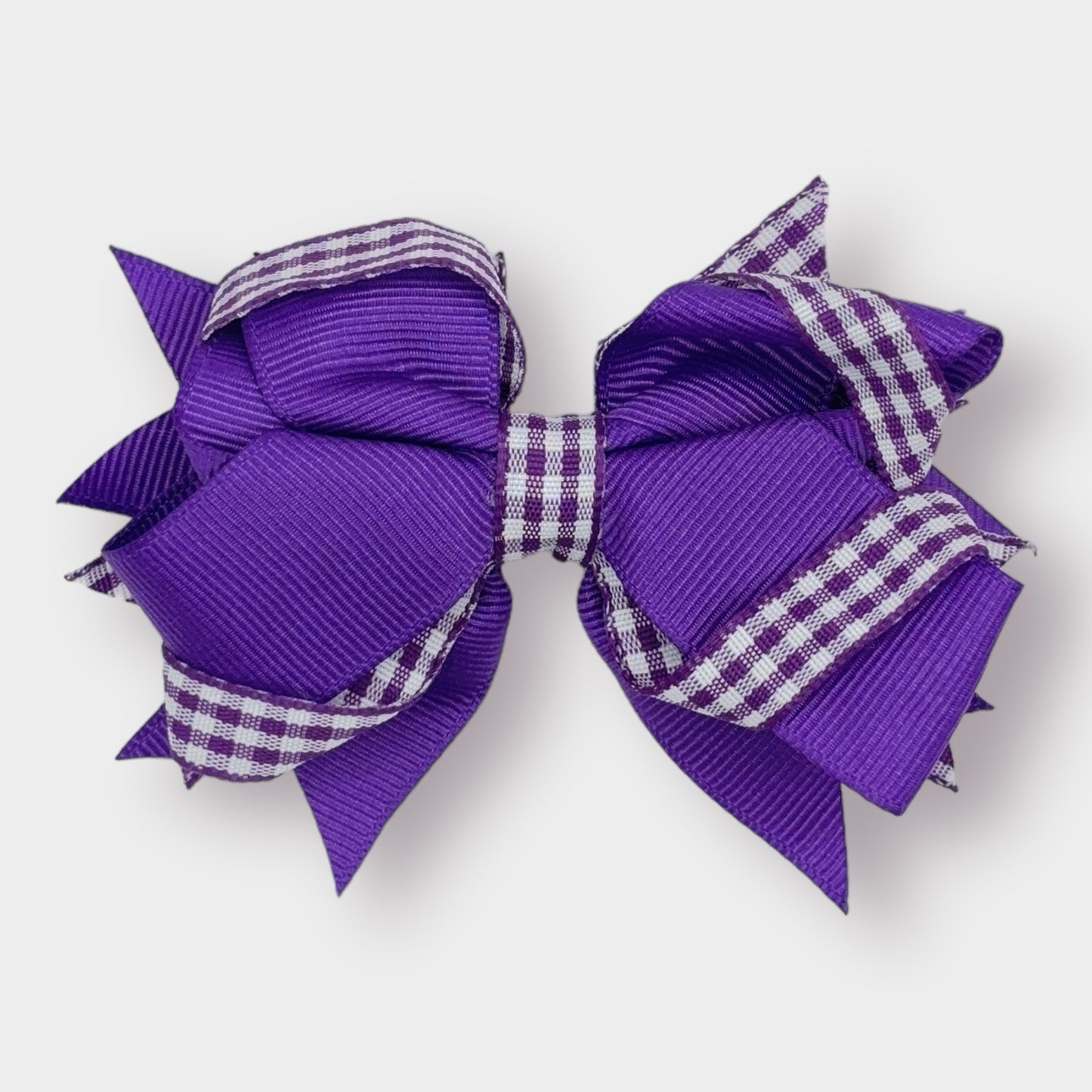 Purple Gingham Ribbon Bow
