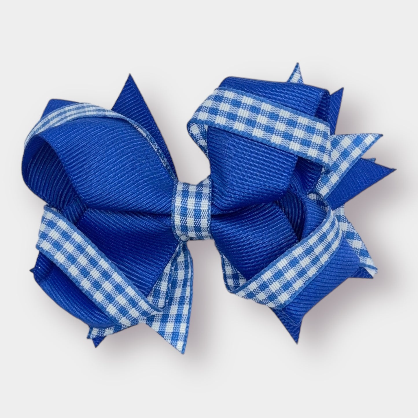 Blue Gingham Ribbon Bow