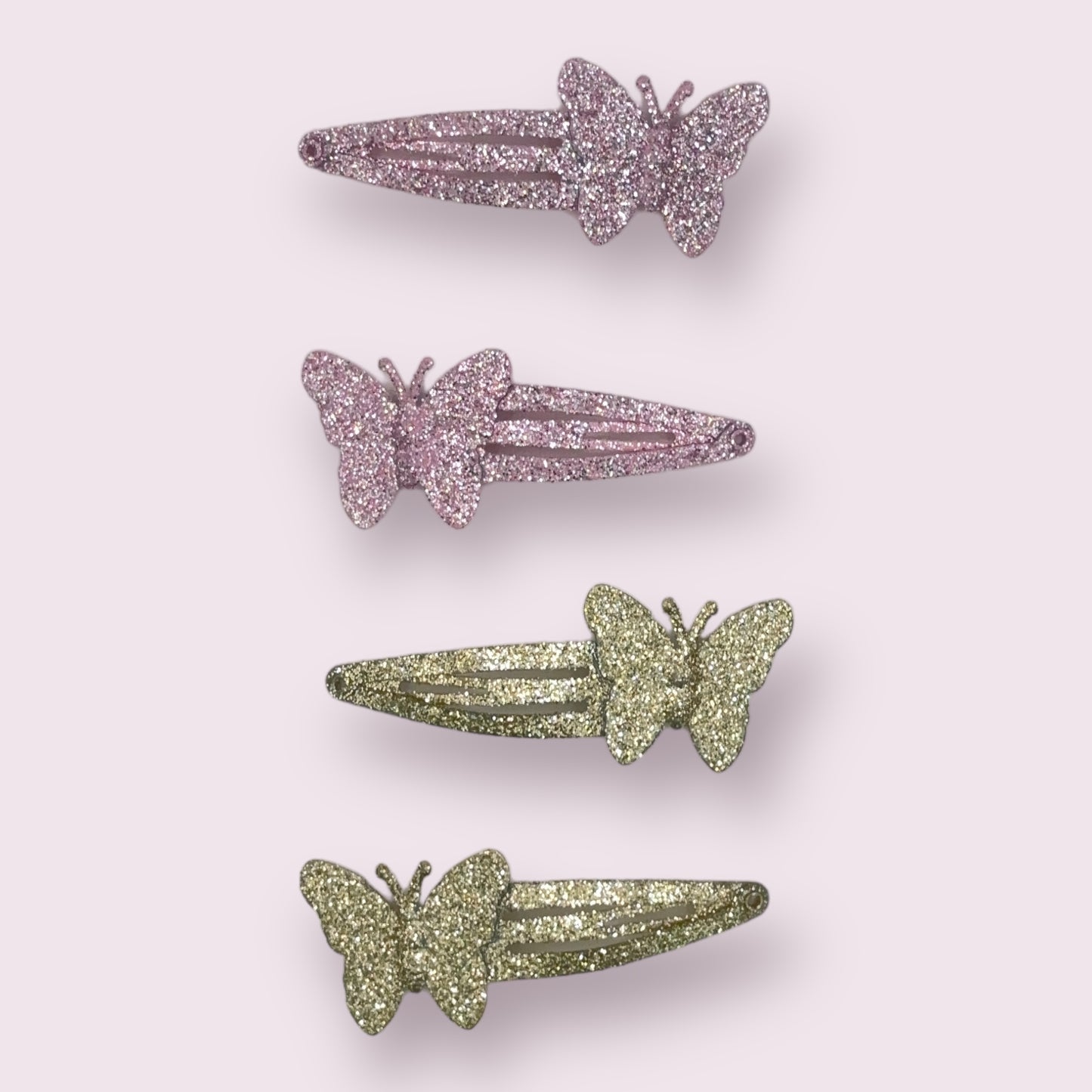 Small Glitter Butterfly Clips - 4 Pack