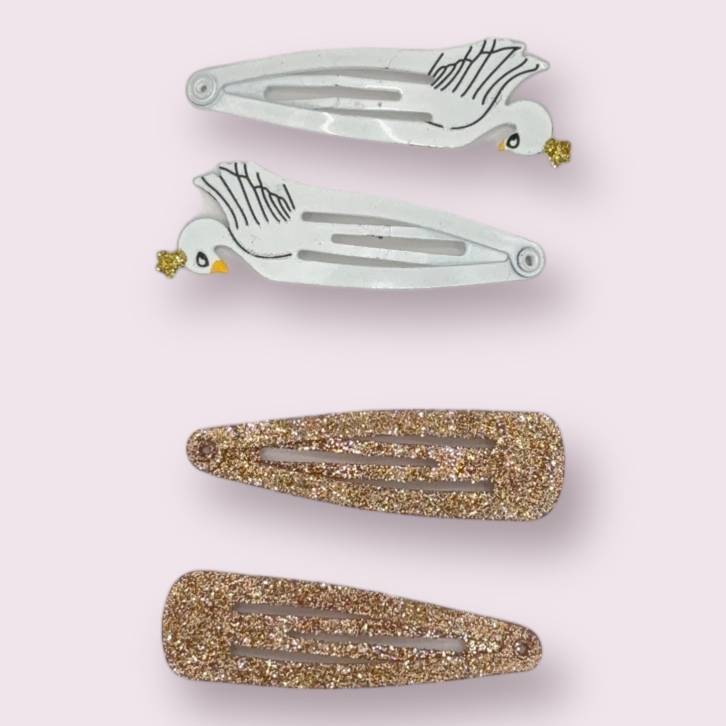 Swan and Heart Clip Set - 4 Pack