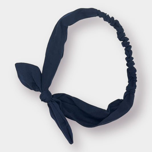 Navy Head Wrap with Bow