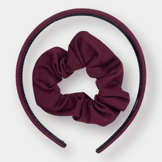 Maroon Headband with Scrunchie - 2 Pack