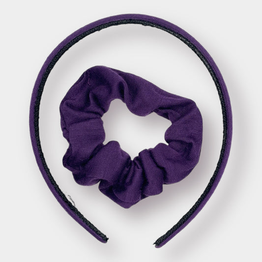 Purple Headband with Scrunchie - 2 Pack