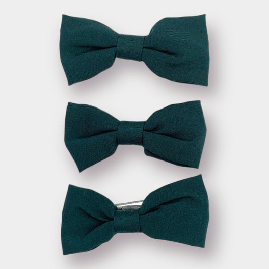 Green Clip Bows - 3 Pack
