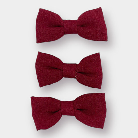 Maroon Clip Bows - 3 Pack