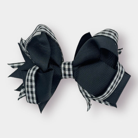 Black Gingham Ribbon Bow