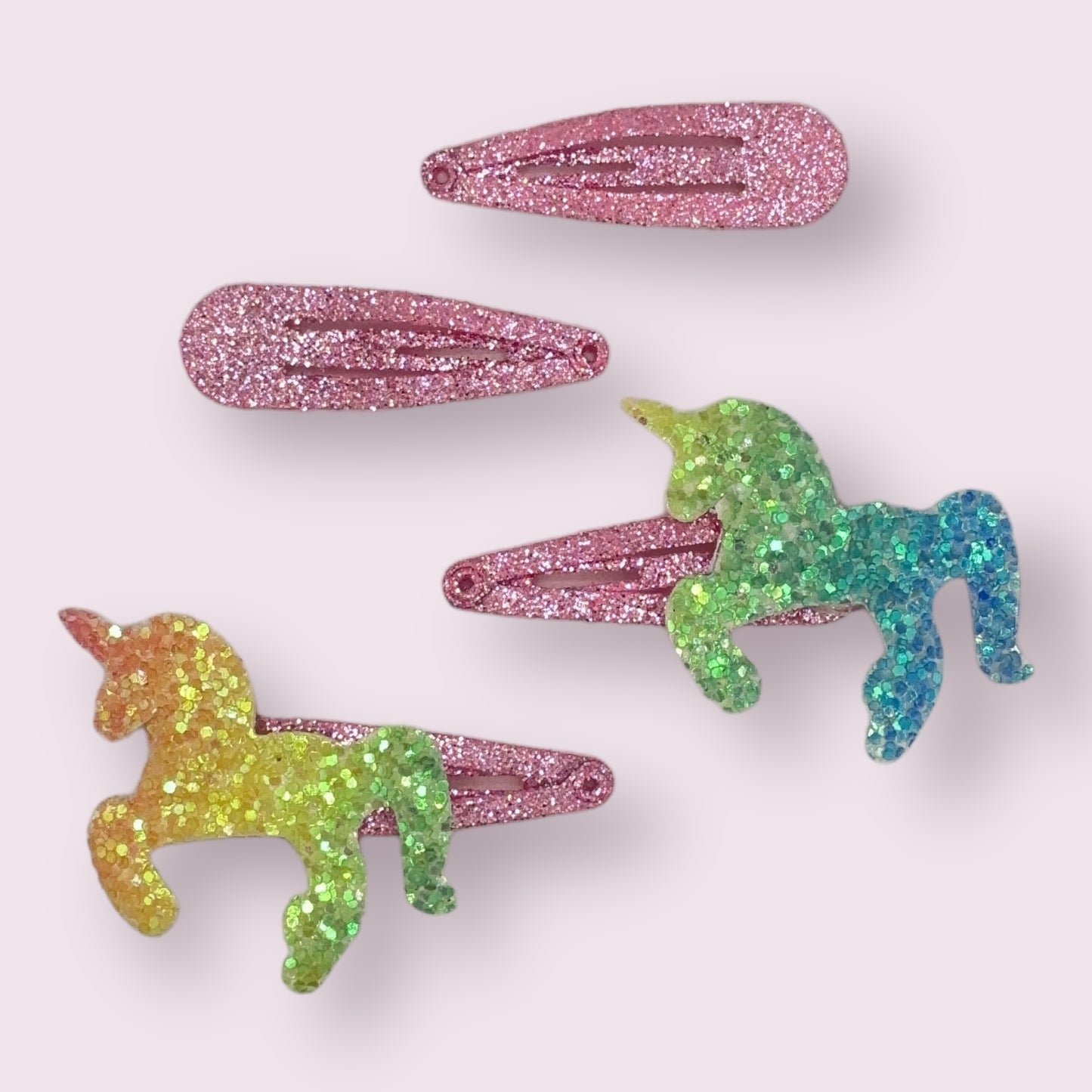 Rainbow Unicorn Clip Set - 4 Pack
