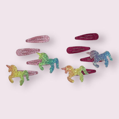 Rainbow Unicorn Clip Set - 4 Pack