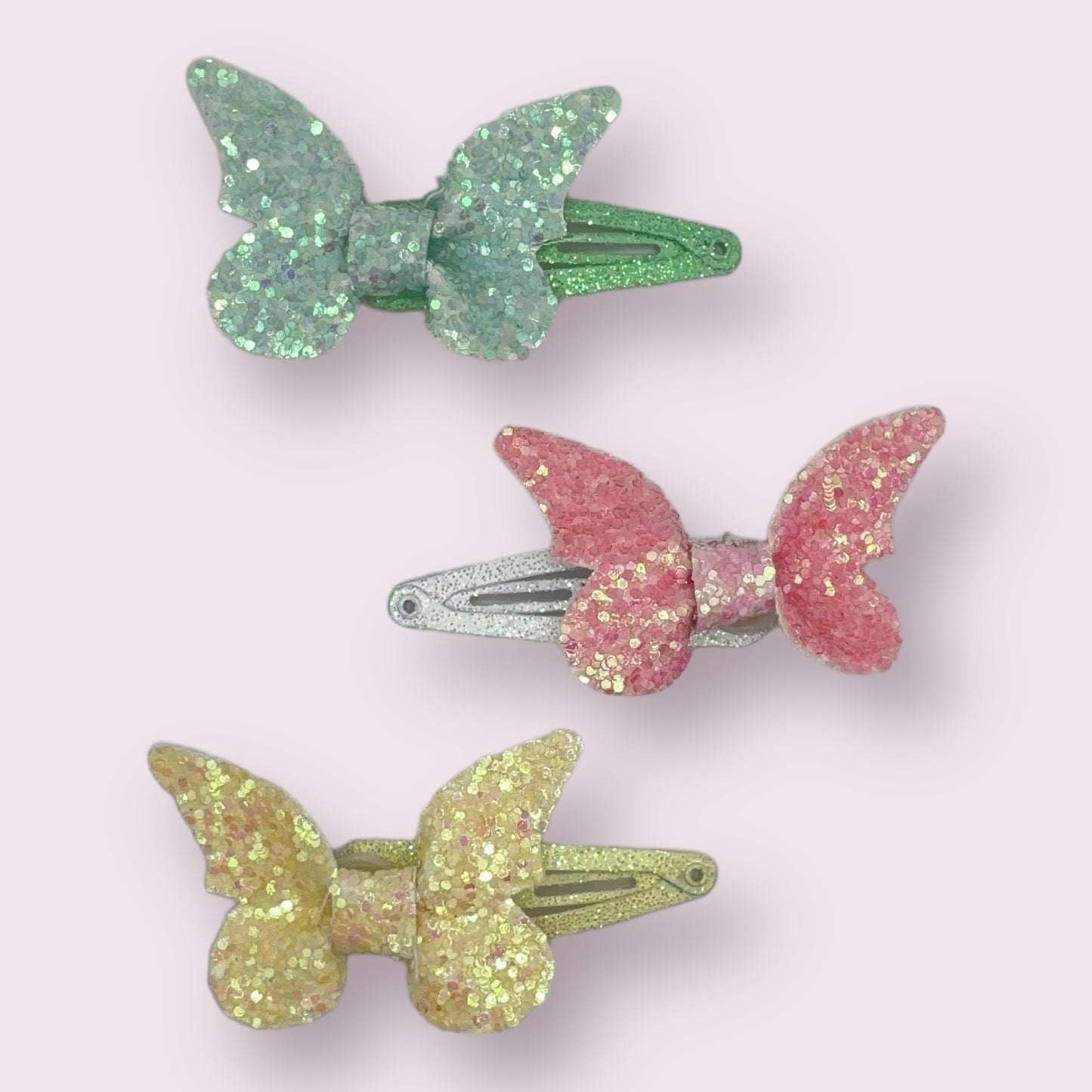 Glitter Butterflies on Clips - 3 Pack