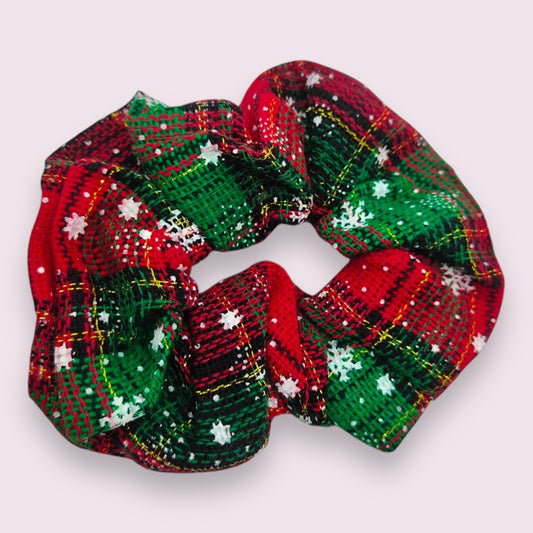 Tartan Snowflake Scrunchie